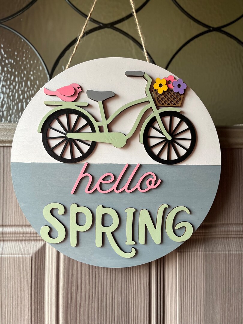 Hello Spring Bicycle-Door Hanger MakerPlace by Michaels
